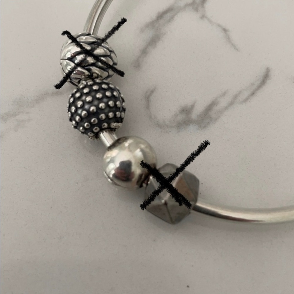 Pandora Charm Bangle Bracelet w/clips